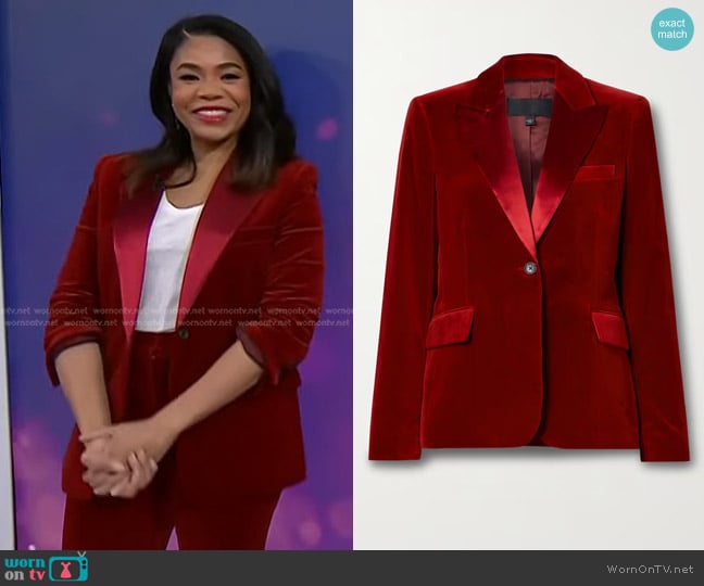 Nili Lotan Marshal Satin-Trimmed Velvet Blazer worn by Regina Hall on Today