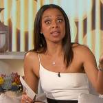 Nischelle Turner’s two-tone one shoulder dress on The Talk