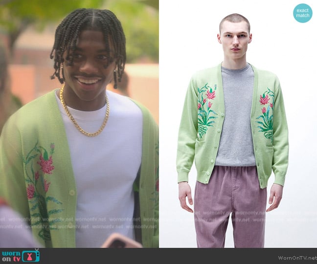 Obey Poppy Cardigan worn by Zeke (Ceyair J Wright) on Grown-ish