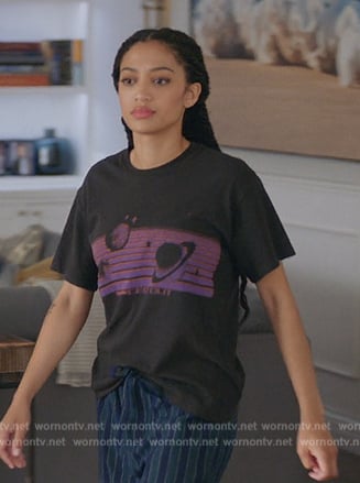 Olivia”s black planet print tee on All American