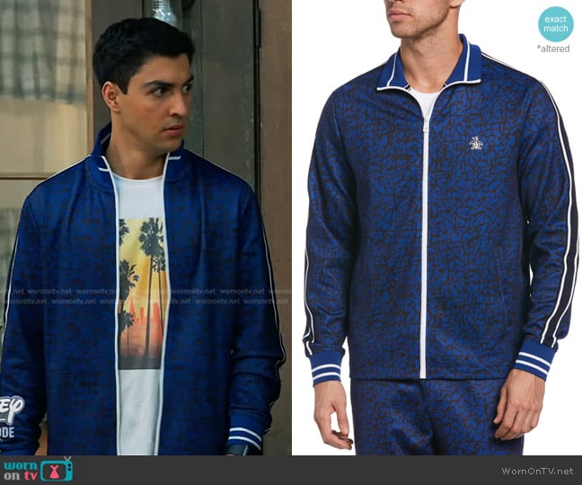 Original Penguin Print Track Jacket worn by Parker Preston (Trevor Tordjman) on Bunkd