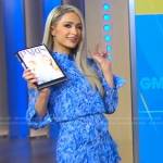 Paris Hilton’s blue printed tiered dress on Good Morning America