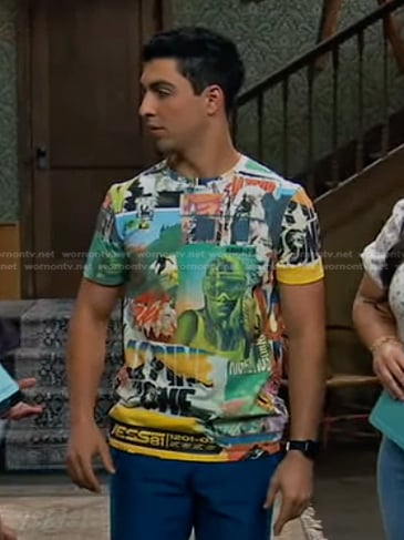 Parker’s graphic print tee on Bunkd