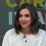 Paula’s white crochet sweater on Good Morning America