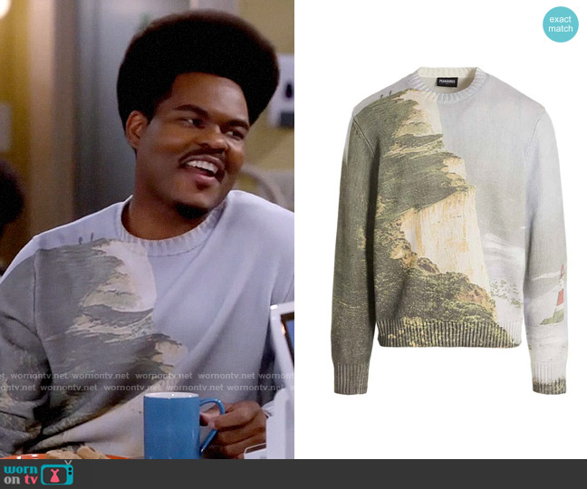 Pleasures Moon Sweater worn by Carter (Julian Gant) on Call Me Kat