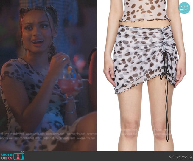 Priscavera White Nylon Mini Skirt worn by Kiela (Daniella Perkins) on Grown-ish