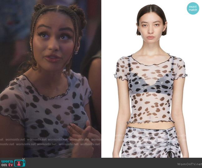 Priscavera White Nylon T-Shirt worn by Kiela (Daniella Perkins) on Grown-ish