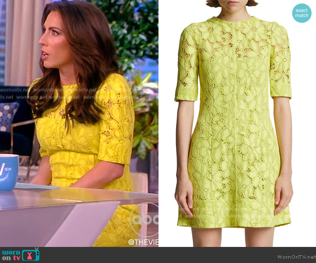 Proenza Schouler floral-lace detail mini dress worn by Alyssa Farah Griffin on The View