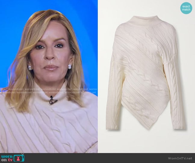 Proenza Schouler Asymmetric Cable-Knit Sweater worn by Dr. Jennifer Ashton on Good Morning America