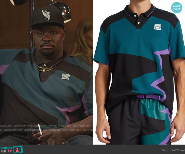 Puma Puma x Butter Goods Abstract Graphic Polo worn by Sherm Jones (Carl Tart) on Grand Crew