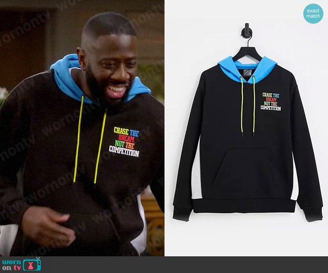 Puma Hoops Colorblock Hoodie worn by Malcom (Sheaun McKinney) on The Neighborhood
