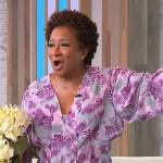 Wanda Skyes’ purple floral ruffle blouse on Tamron Hall Show
