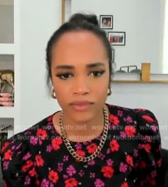 Rachel’s black floral top on Extra