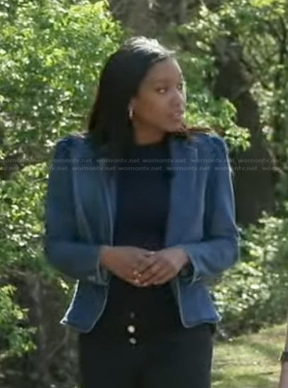 Rachel’s puff sleeve denim jacket on Good Morning America