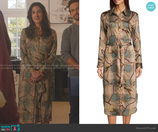 Lauren Ralph Lauren Plaid Twill Shirtdress worn by Carrie Walsh (Alicia Coppola) on 9-1-1