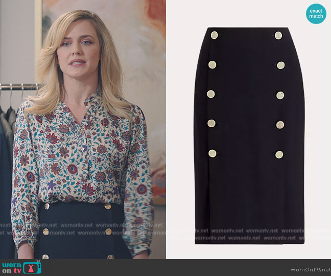 Ralph Lauren Ophelie Wool-Blend Skirt worn by Sadie Ryan (Harriet Dyer) on American Auto