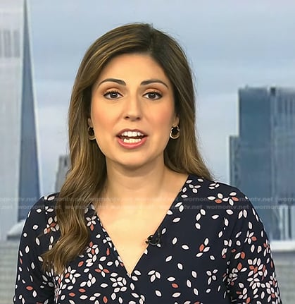 Rana Novini’s navy floral wrap dress on Today