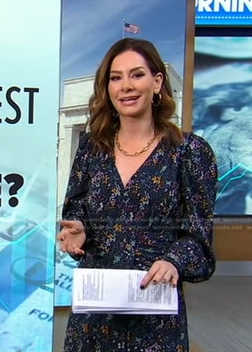 Rebecca’s navy floral dress on Good Morning America