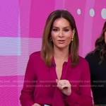 Rebecca’s beige leather skirt on Good Morning America