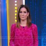Rebecca’s pink velvet burnout top on Good Morning America
