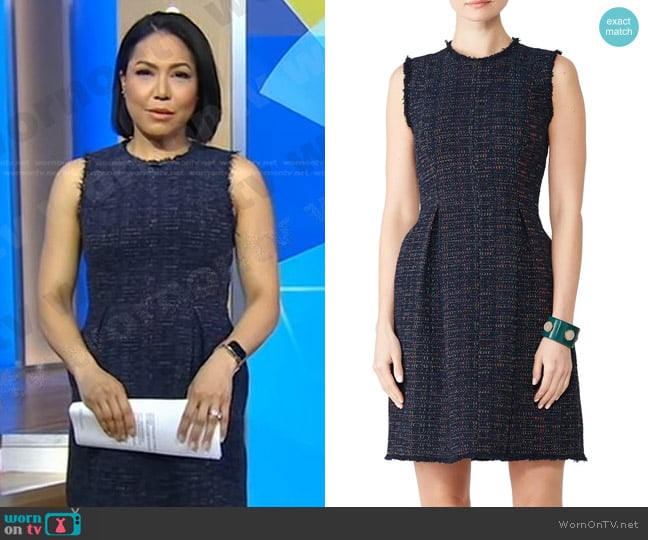 Rebecca Taylor Rainbow Tweed Dress worn by Stephanie Ramos on Good Morning America
