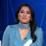Reena Roy’s blue polka dot top on Good Morning America