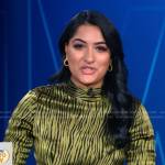 Reena Roy’s green animal print dress on Good Morning America