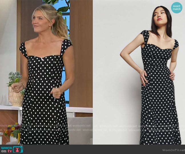 Reformation Bryson Dress worn by Amanda Kloots on The Talk