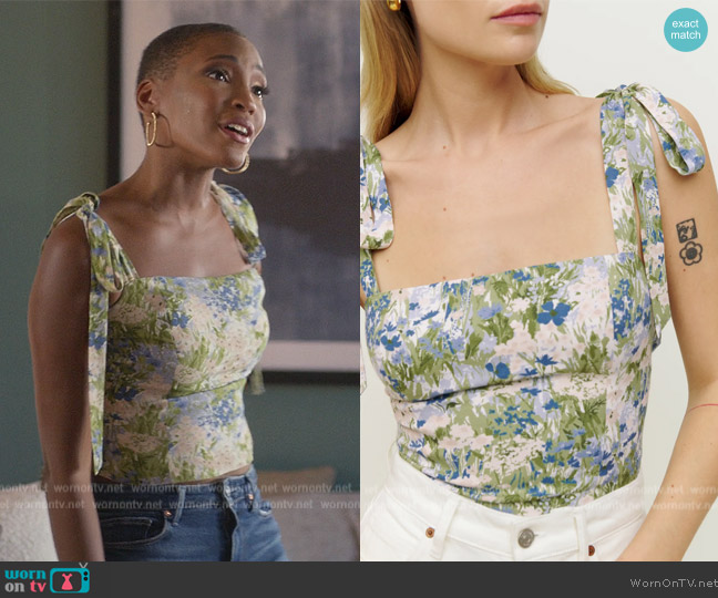 Reformation Ellora Top worn by (Ashleigh Morghan) on Grand Crew