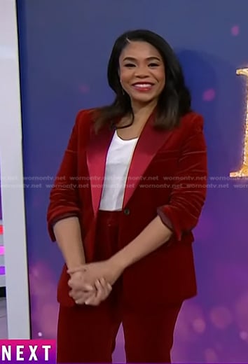 Regina Hall’s red velvet blazer suit on Today