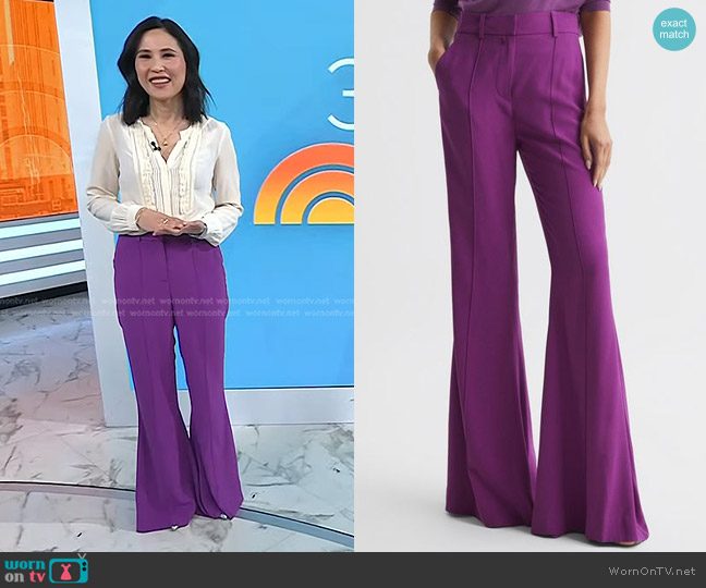 Reiss Fluid Flare Trousers worn by Vicky Nguyen on Today