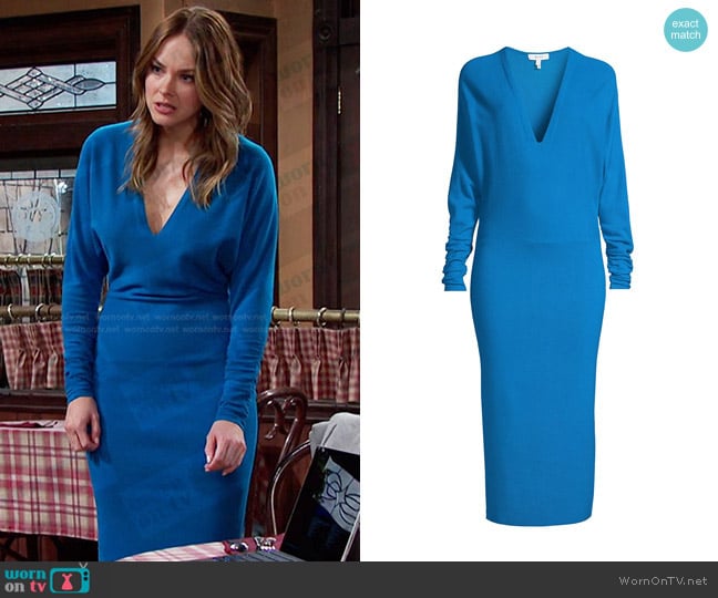 Reiss Jenna Knit Blouson Midi-Dress worn by Stephanie Johnson (Abigail Klein) on Days of our Lives