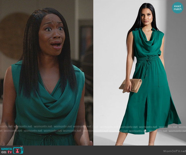 Reiss Polo Neck Pocket Detail Dress worn by (Maya Lynne Robinson) on Grand Crew