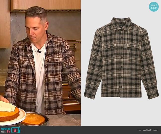 Paige Wilbur Plaid Overshirt worn by Jason Kennedy on Access Hollywood