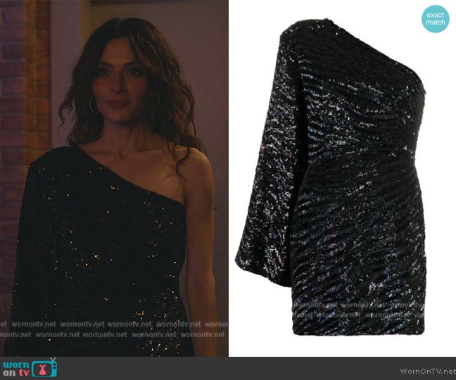 Retrofete One Sleeve Embellished Dress worn by Billie Connelly (Sara Shari) on Sex/Life