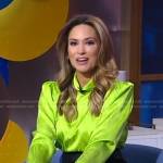 Rhiannon’s lime green long sleeve top on Good Morning America