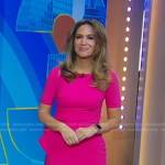 Rhiannon’s pink wrap hem sheath dress on Good Morning America
