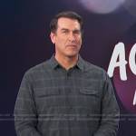 Rob Riggle’s grey plaid shirt on Access Hollywood