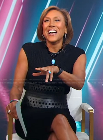 Robin’s black leather corset belt on Good Morning America