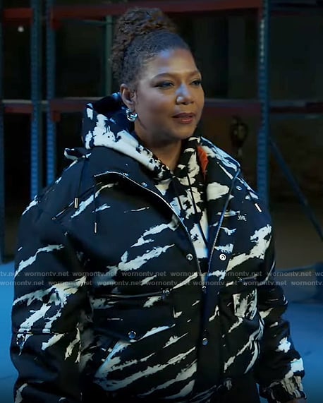 Robyn’s tie dye hoodie and jacket on The Equalizer