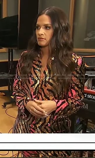 Rocsi Diaz’s sequin animal blazer and pants on Good Morning America