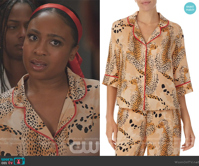 Room Service Pajama Top worn by (Iyana Halley) on All American Homecoming