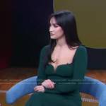 Roxie Nafousi’s green ribbed sweetheart dress on Good Morning America