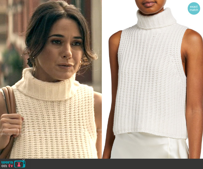 Sablyn Saige Sleeveless Cashmere Sweater in Gardenia worn by Lana Lang Cushing (Emmanuelle Chriqui) on Superman and Lois