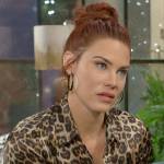 Sally’s leopard print shirt on The Young and the Restless