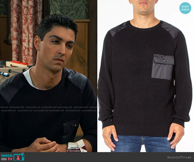 Sanctuary Cable Knit Pullover worn by Parker Preston (Trevor Tordjman) on Bunkd