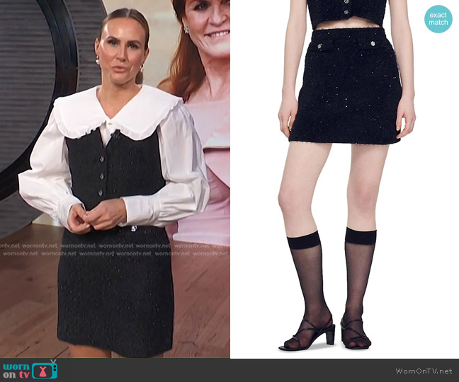 Sandro Malmaison Tweed Miniskirt worn by Keltie Knight on E! News