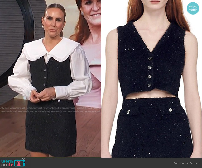 Sandro Michou Crop Sweater Vest worn by Keltie Knight on E! News