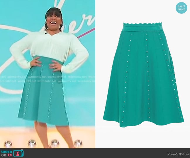 Sandro Omelia embellished ponte skirt worn by Sherri Shepherd on Sherri
