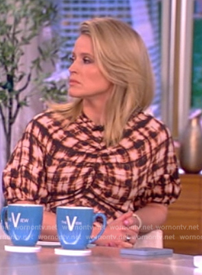 Sara’s plaid ruched dress on The View